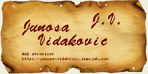 Junoša Vidaković vizit kartica